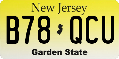 NJ license plate B78QCU