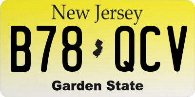 NJ license plate B78QCV