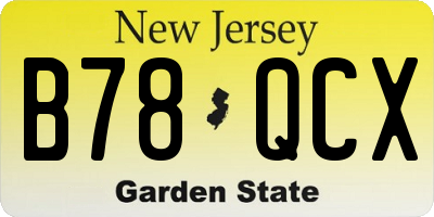 NJ license plate B78QCX