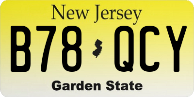 NJ license plate B78QCY