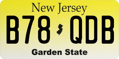 NJ license plate B78QDB