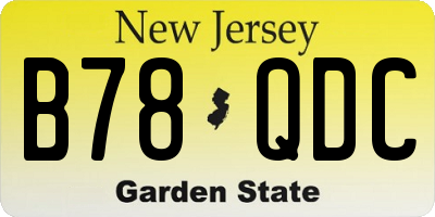 NJ license plate B78QDC