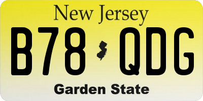 NJ license plate B78QDG