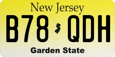NJ license plate B78QDH