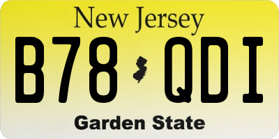 NJ license plate B78QDI