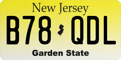 NJ license plate B78QDL