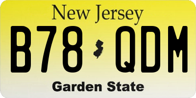 NJ license plate B78QDM