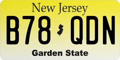 NJ license plate B78QDN