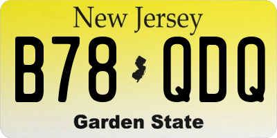 NJ license plate B78QDQ