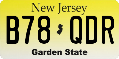 NJ license plate B78QDR
