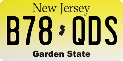 NJ license plate B78QDS