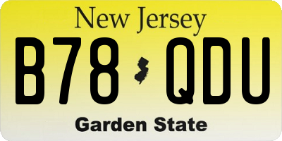NJ license plate B78QDU