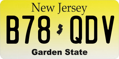 NJ license plate B78QDV