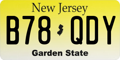 NJ license plate B78QDY