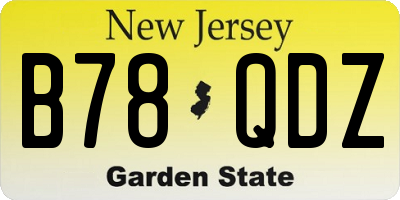NJ license plate B78QDZ