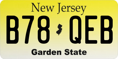 NJ license plate B78QEB