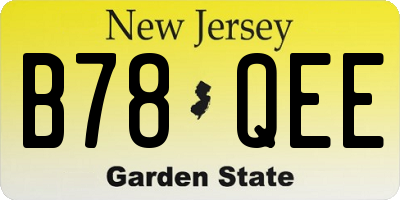 NJ license plate B78QEE