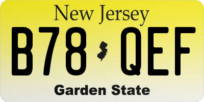 NJ license plate B78QEF