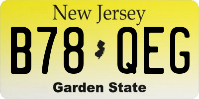 NJ license plate B78QEG