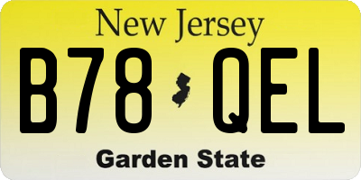 NJ license plate B78QEL