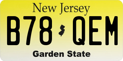 NJ license plate B78QEM
