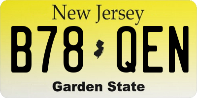 NJ license plate B78QEN
