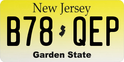 NJ license plate B78QEP