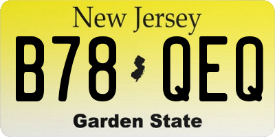 NJ license plate B78QEQ