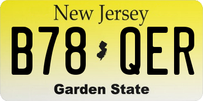 NJ license plate B78QER