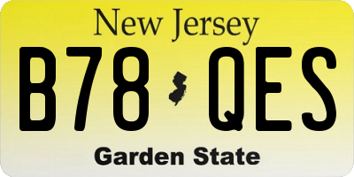 NJ license plate B78QES