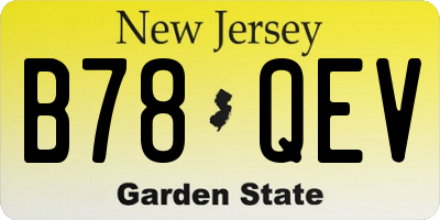 NJ license plate B78QEV