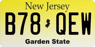 NJ license plate B78QEW