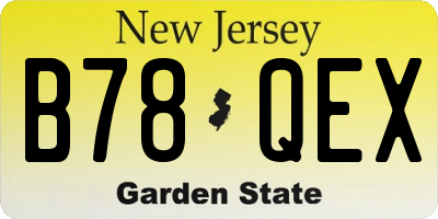 NJ license plate B78QEX