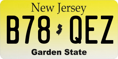 NJ license plate B78QEZ