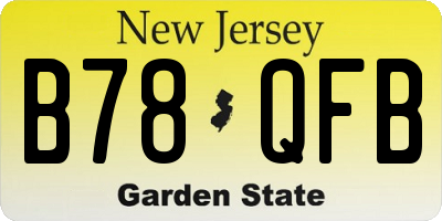 NJ license plate B78QFB