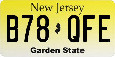 NJ license plate B78QFE