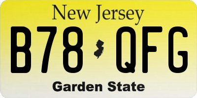 NJ license plate B78QFG
