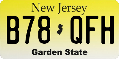 NJ license plate B78QFH