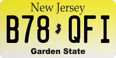 NJ license plate B78QFI