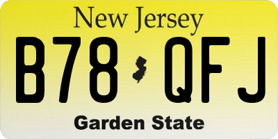 NJ license plate B78QFJ