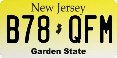 NJ license plate B78QFM