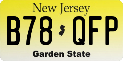 NJ license plate B78QFP