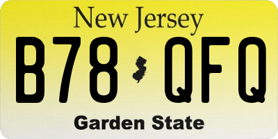 NJ license plate B78QFQ