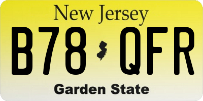 NJ license plate B78QFR