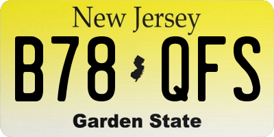 NJ license plate B78QFS