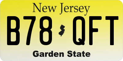 NJ license plate B78QFT
