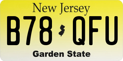 NJ license plate B78QFU
