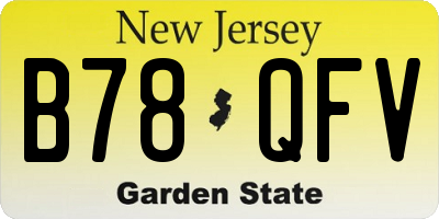 NJ license plate B78QFV