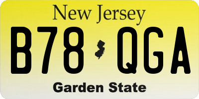 NJ license plate B78QGA