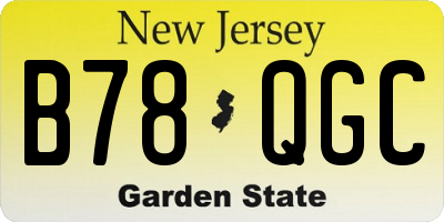 NJ license plate B78QGC